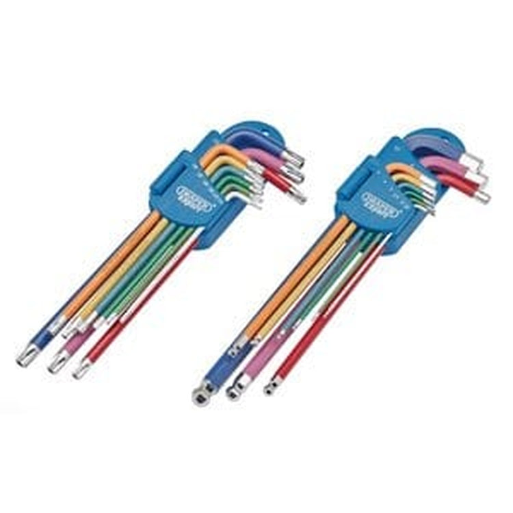 Draper Draper 4776 Expert Metric Long Arm Tx-Star And Hex Key Set, Colour Coded (18 Piece) Dr-04776