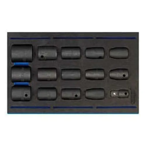 Draper Draper Impact Socket Set In 1/4 Drawer Eva Insert Tray, 1/2" Sq. Dr. (15 Piece) Dr-63415