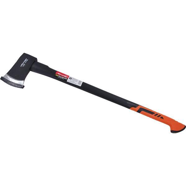 Felling Wood Axe - Strong Fibreglass Shaft - Rubber Grip Handle - 4LB - tooltime.co.uk