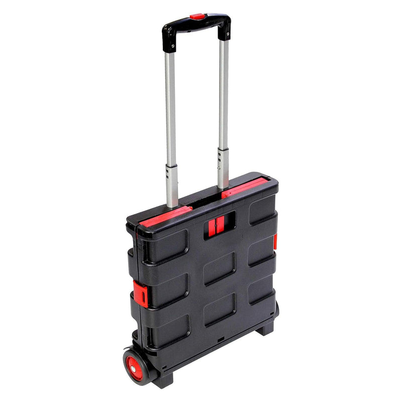 Folding Shopping Trolley Cart Rolling Car Boot Foldable Storage Box Large 35kg - tooltime.co.uk