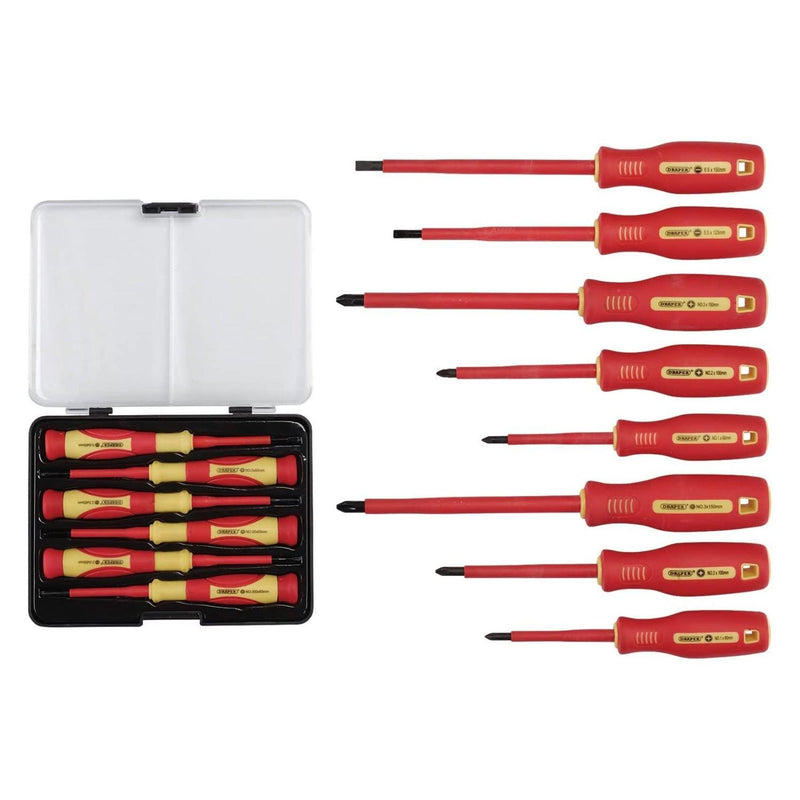 Fully Insulated and Precision Screwdrivers 14pc Set VDE Approved Draper 28028 - tooltime.co.uk