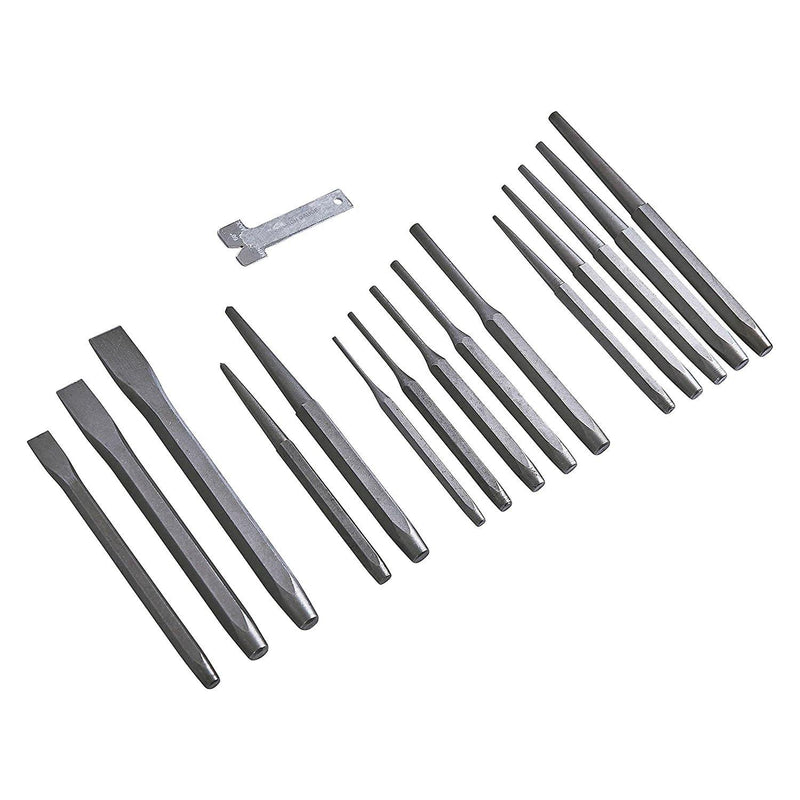 AMTECH 16PC MECHANICS CARBON STEEL PUNCH & CHISELS SET PIN TAPER CENTRE PUNCHES-tooltime.co.uk