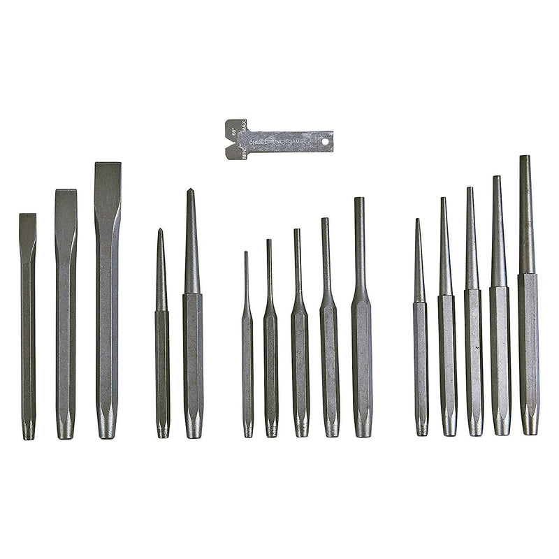 AMTECH 16PC MECHANICS CARBON STEEL PUNCH & CHISELS SET PIN TAPER CENTRE PUNCHES-tooltime.co.uk