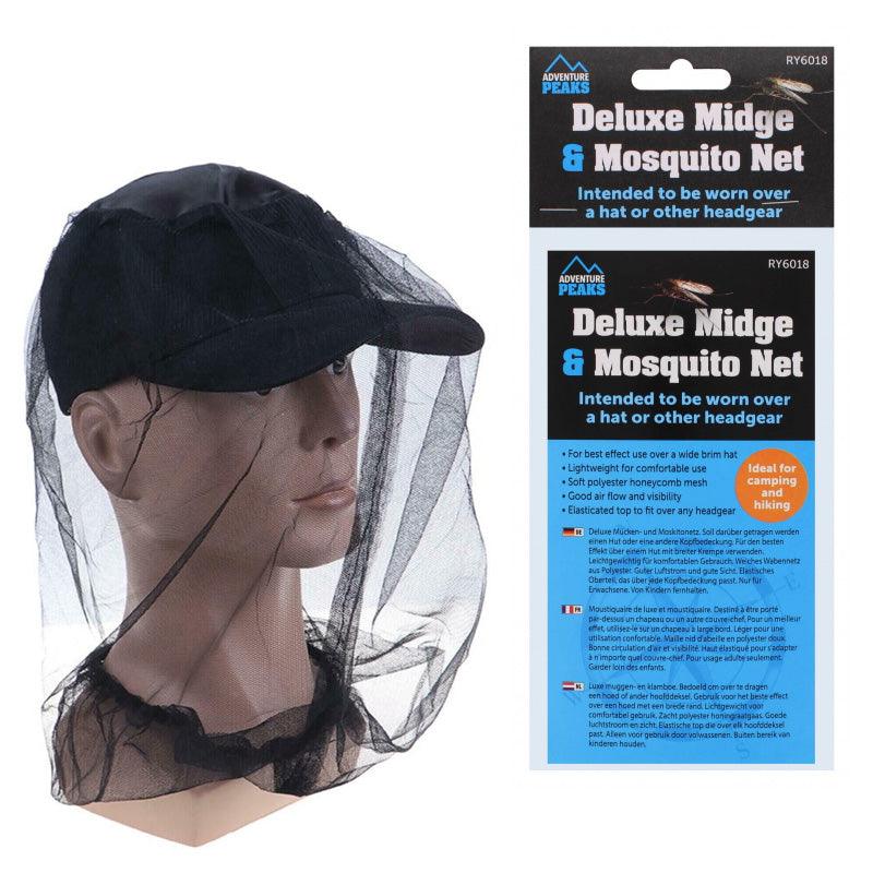 Midge Mosquito Mesh Head Net Hat Insect Fly Face Protector Camping Hiking Travel - tooltime.co.uk