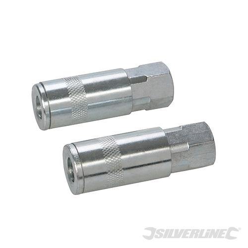 Silverline Air Tool Couplers 1/4" BSP AIR LINE QUICK COUPLER 2PK