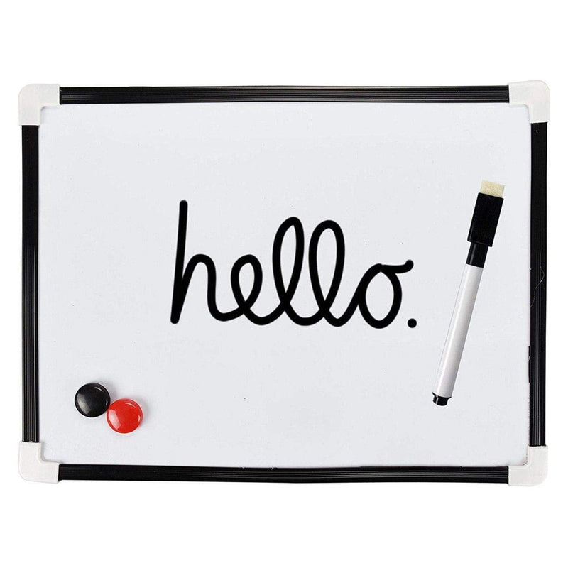 A4 WHITE BOARD DRY WIPE MAGNETIC MINI OFFICE NOTICE MEMO WHITEBOARD PEN & ERASER - tooltime.co.uk